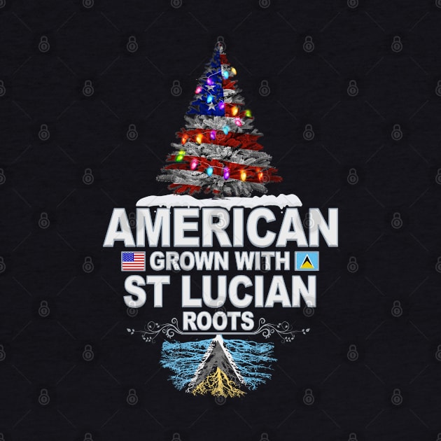 Christmas Tree  American Grown With St Lucian Roots - Gift for St Lucian From St Lucia by Country Flags